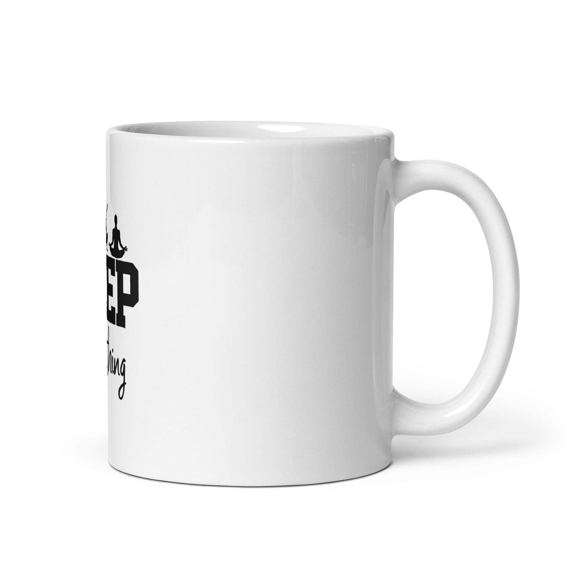 KEEP BREATHING - White glossy mug