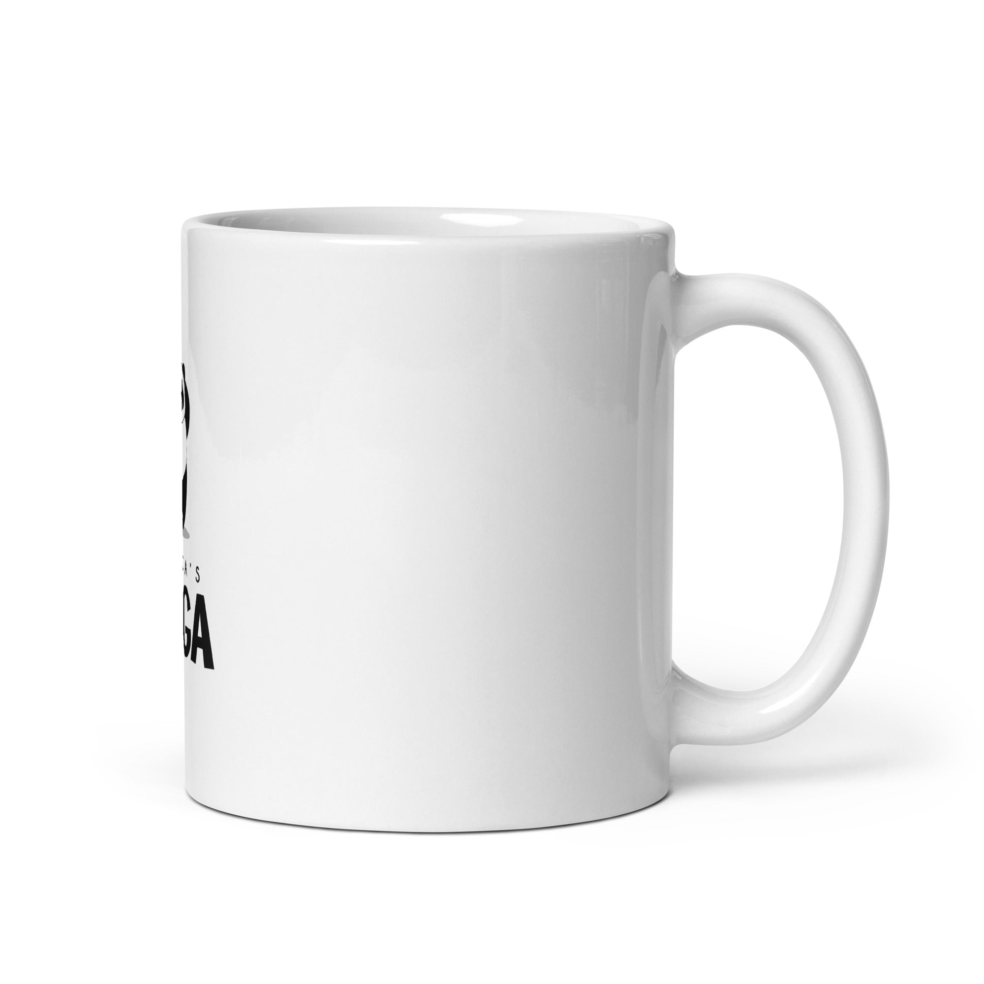 PANDA'S YOGA - White glossy mug