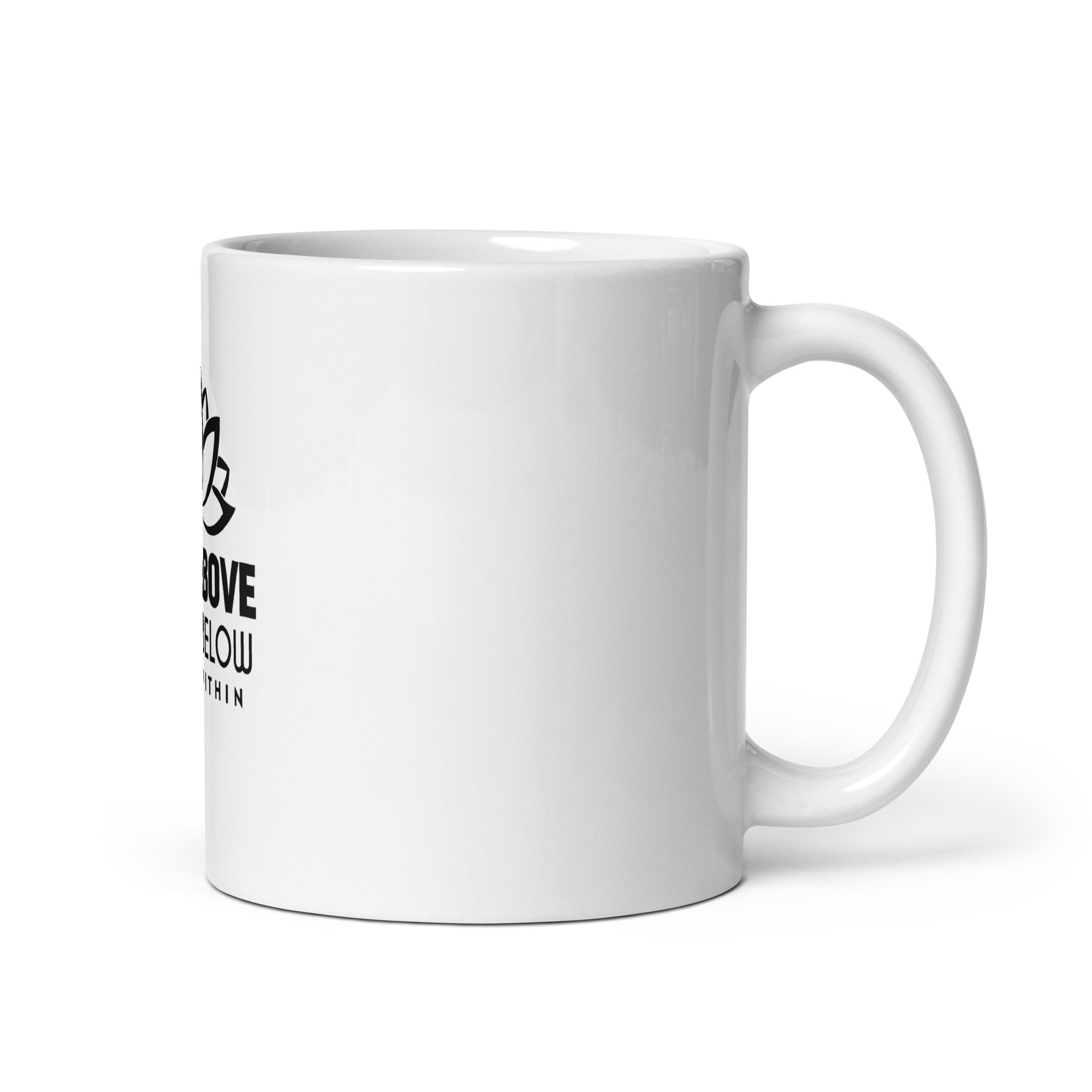 SKY ABOVE EARTH BELOW - White glossy mug