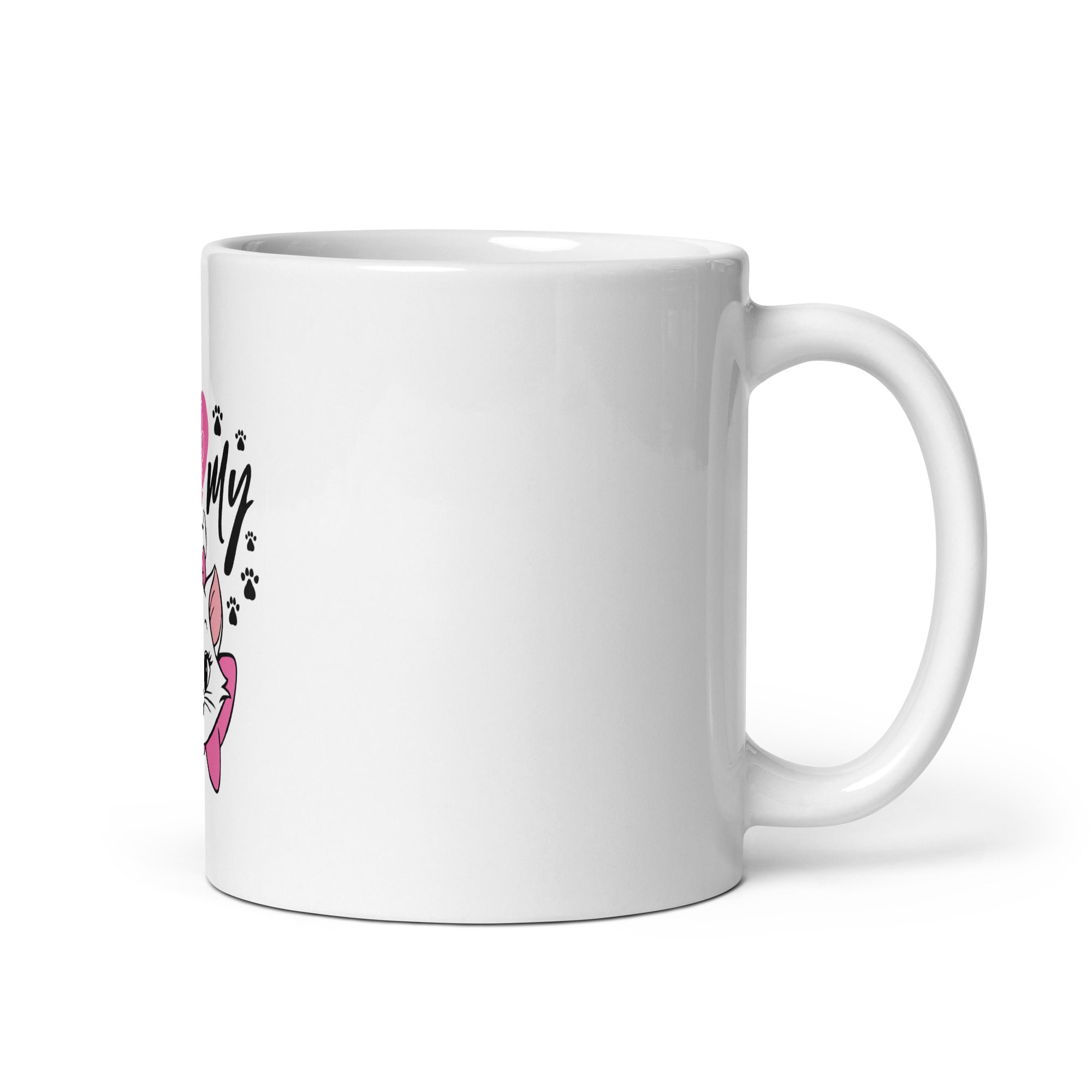 I LOVE MY CAT - White glossy mug