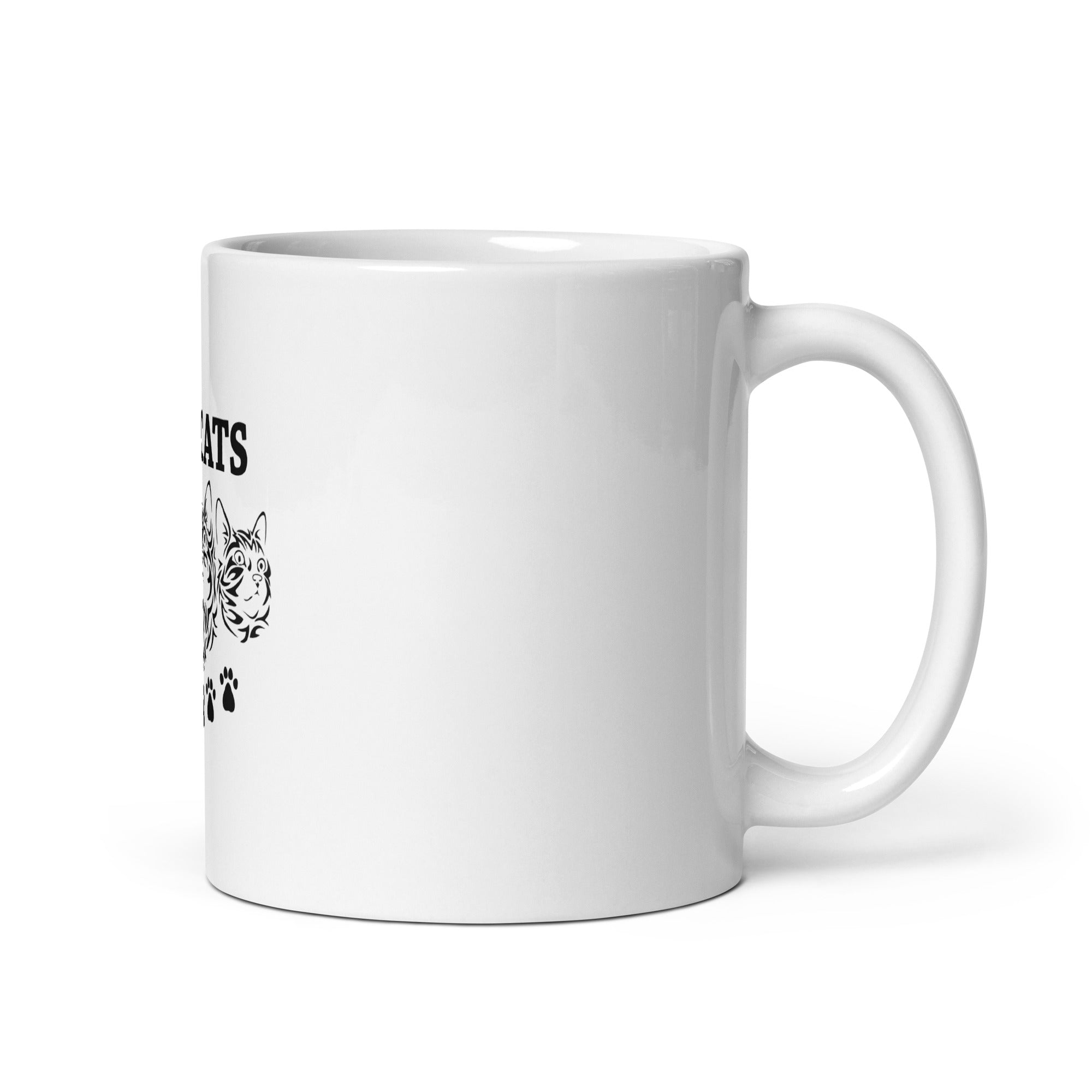 I LOVE CATS - White glossy mug