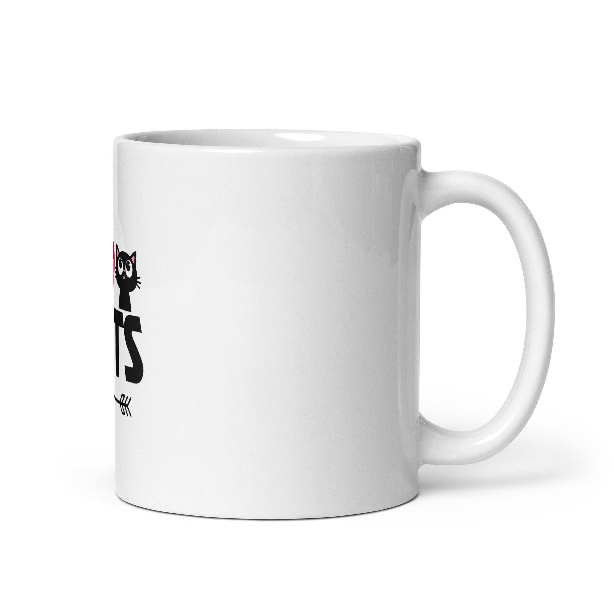 I LOVE CATS - White glossy mug