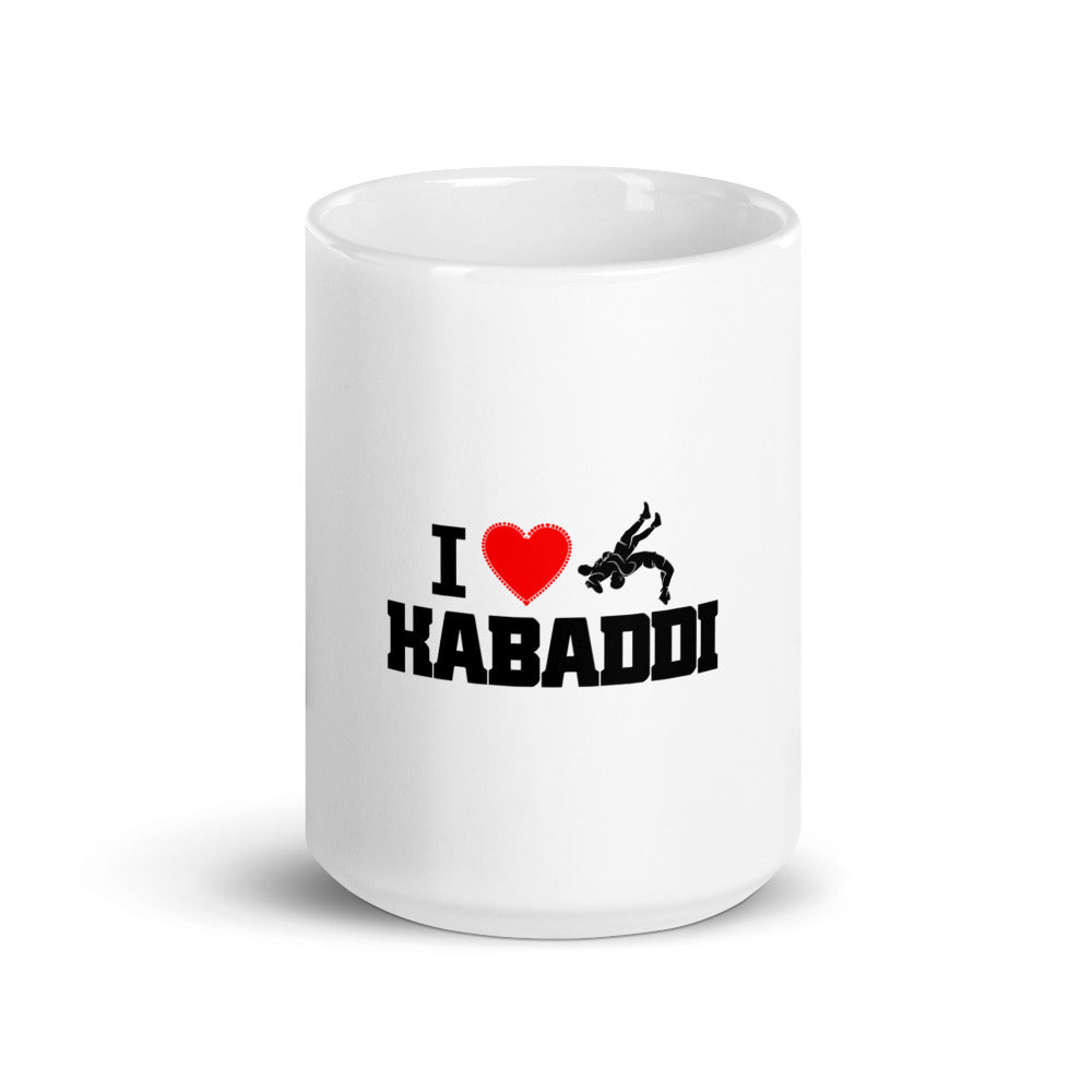 I LOVE KABADDI - White glossy mug