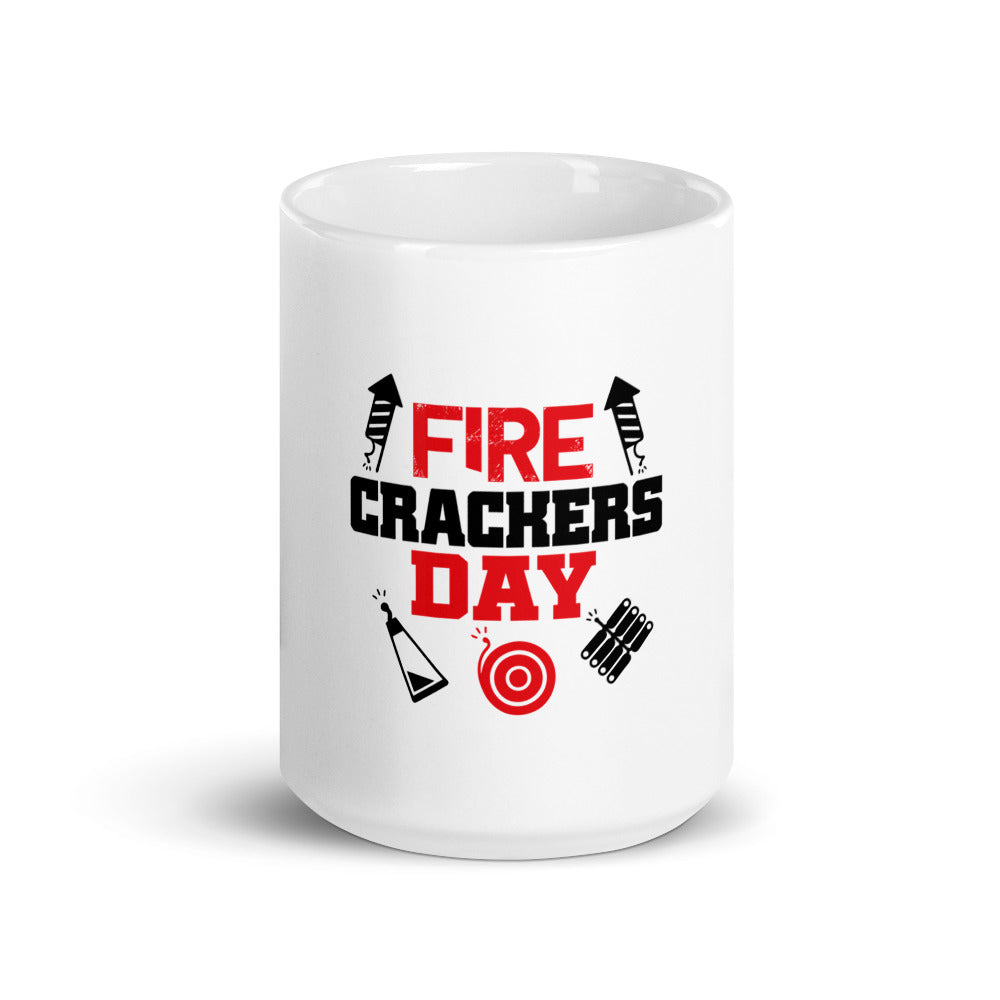 FIRE CRACKERS DAY - White glossy mug