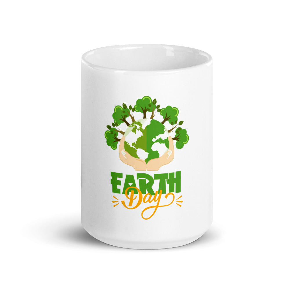 EARTH DAY - White glossy mug