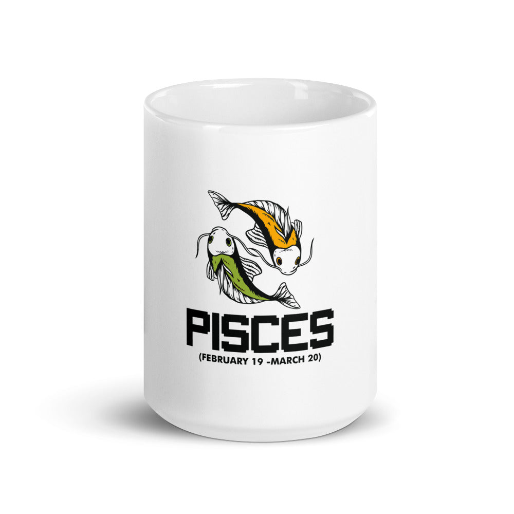 PISCES - White glossy mug