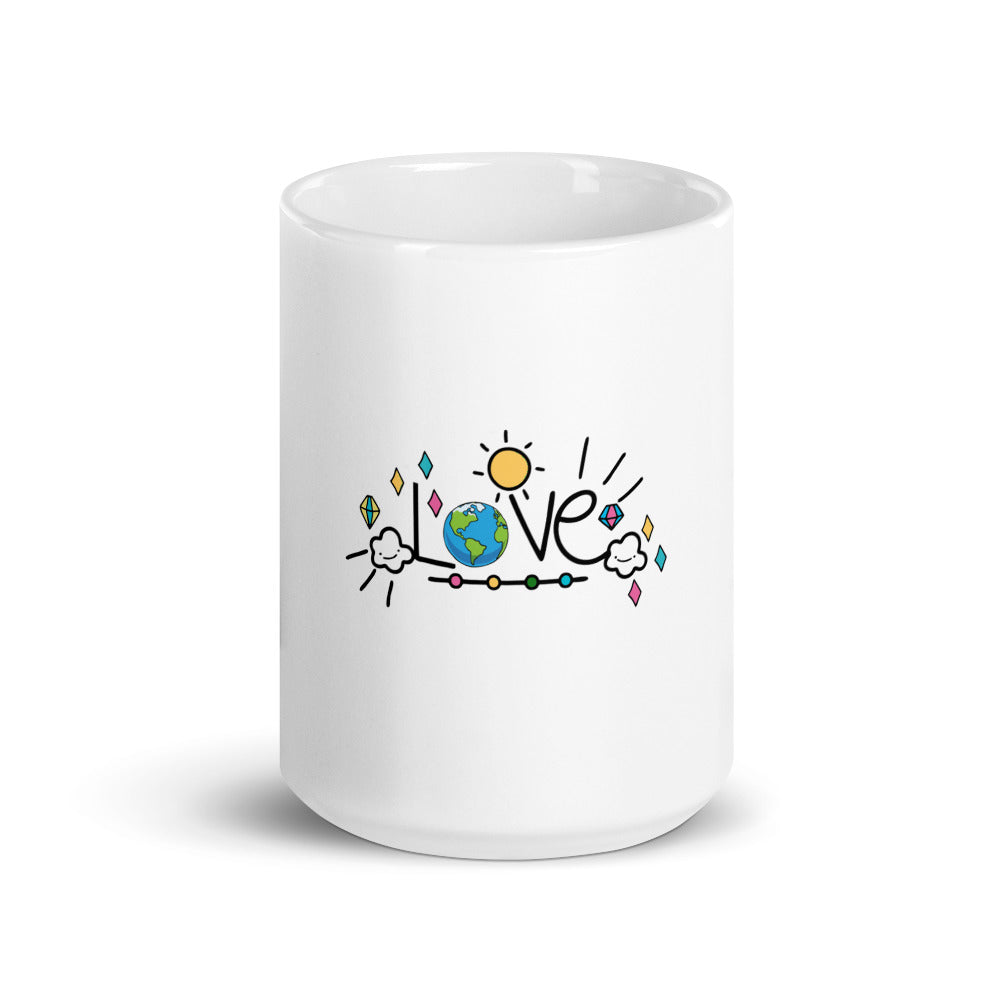 LOVE EARTH - White glossy mug