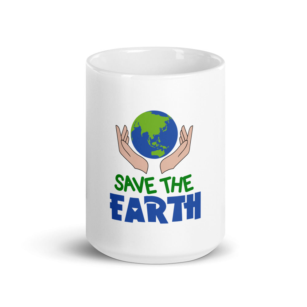 SAVE THE EARTH - White glossy mug