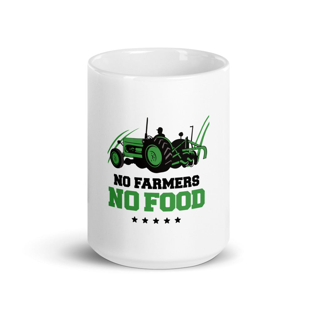 NO FARMERS NO FOOD - White glossy mug