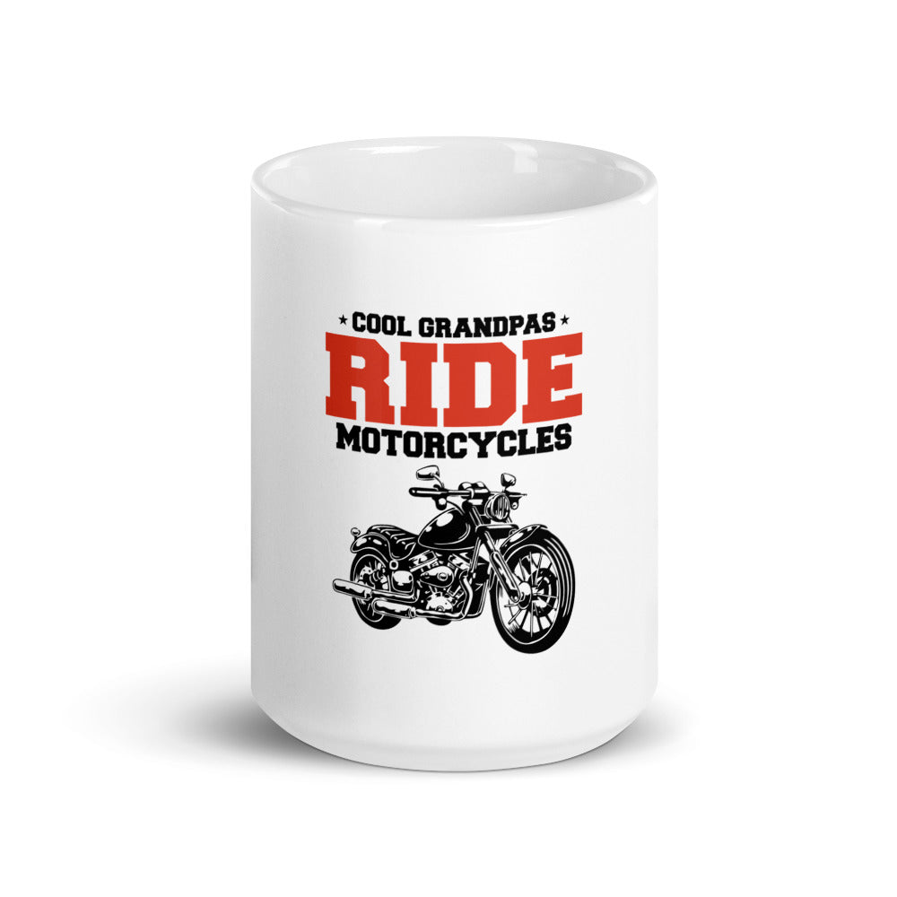 COOL GRANDPAS RIDE MOTORCYCLES - White glossy mug