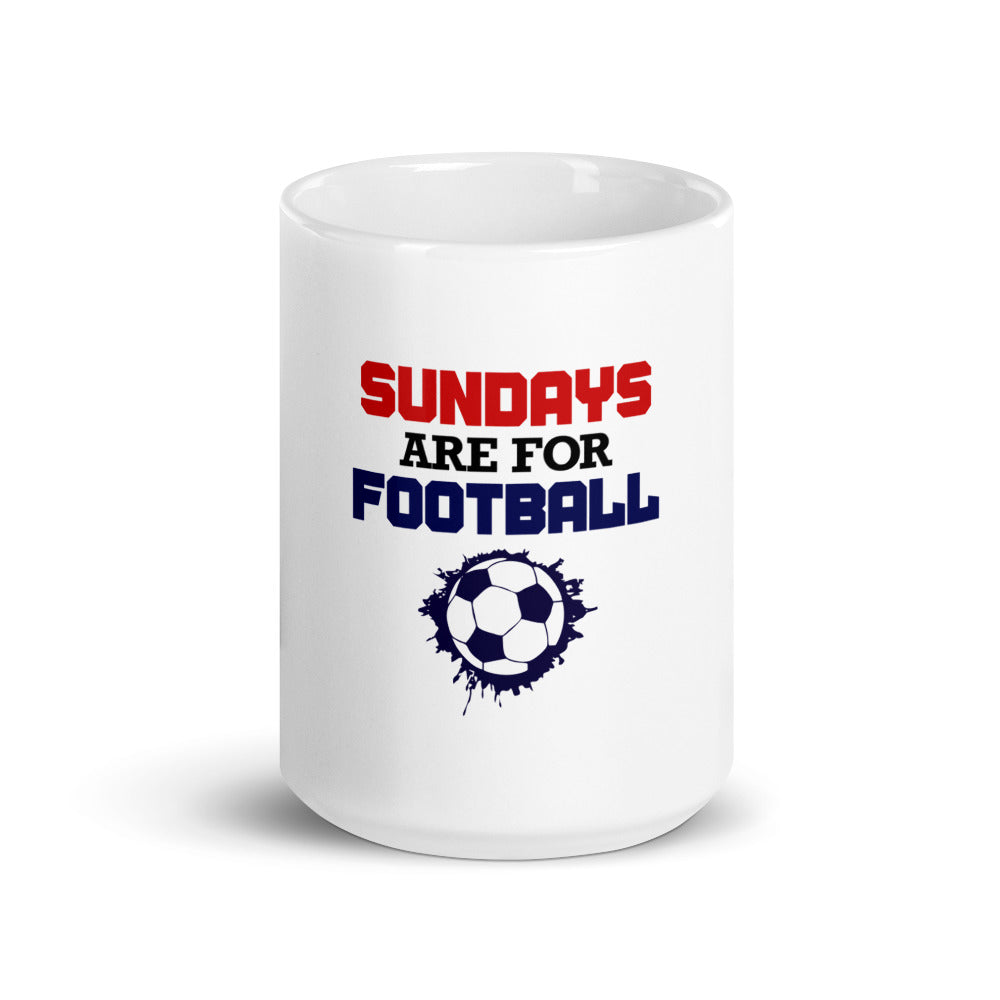 SUNDAYS ARE FOR FOOTBALL - White glossy mug