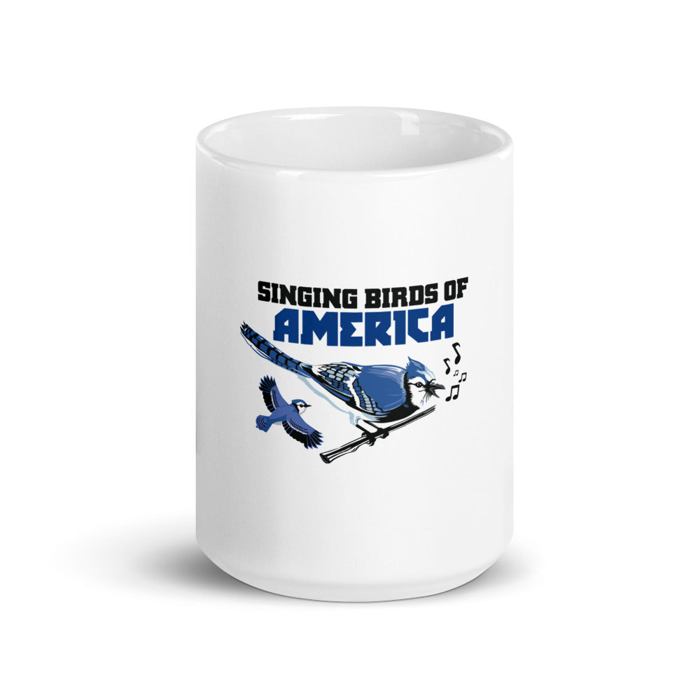 SINGING BIRDS OF AMERICA - White glossy mug