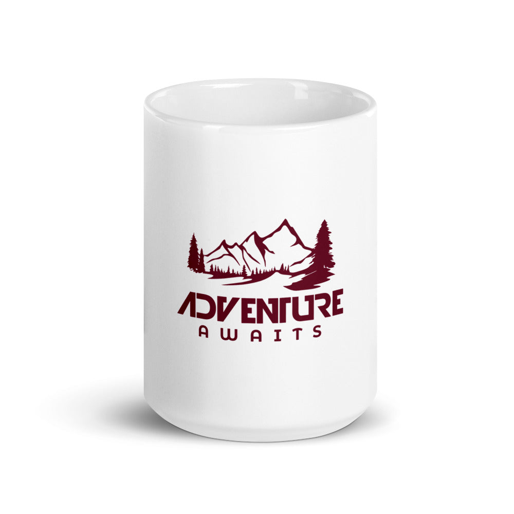 ADVENTURE AWAITS - White glossy mug