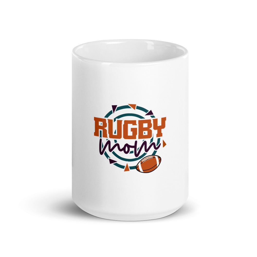 RUGBY MOM - White glossy mug