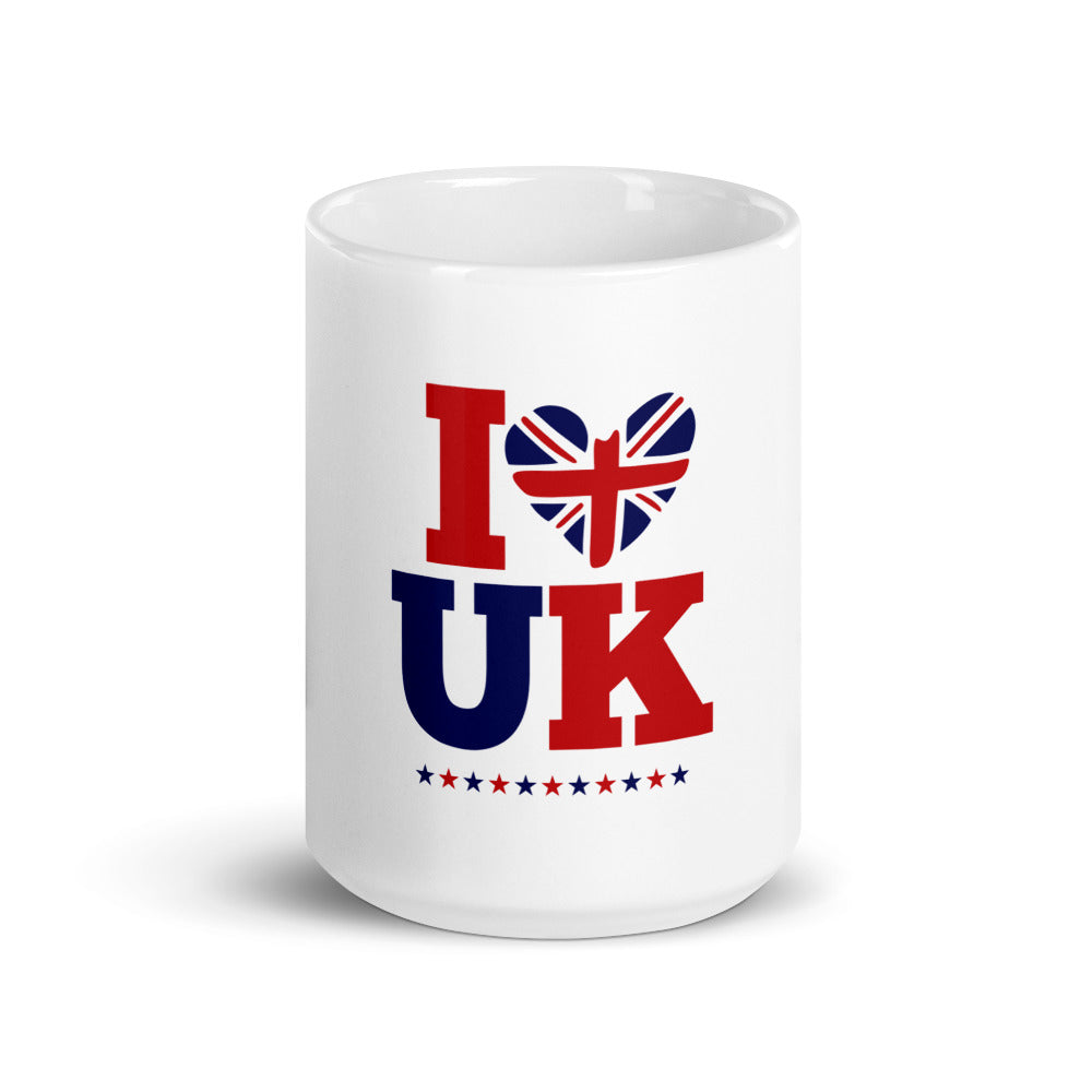 I LOVE UK - White glossy mug