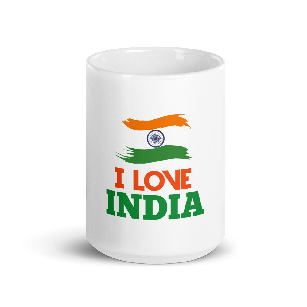 I LOVE INDIA - White glossy mug