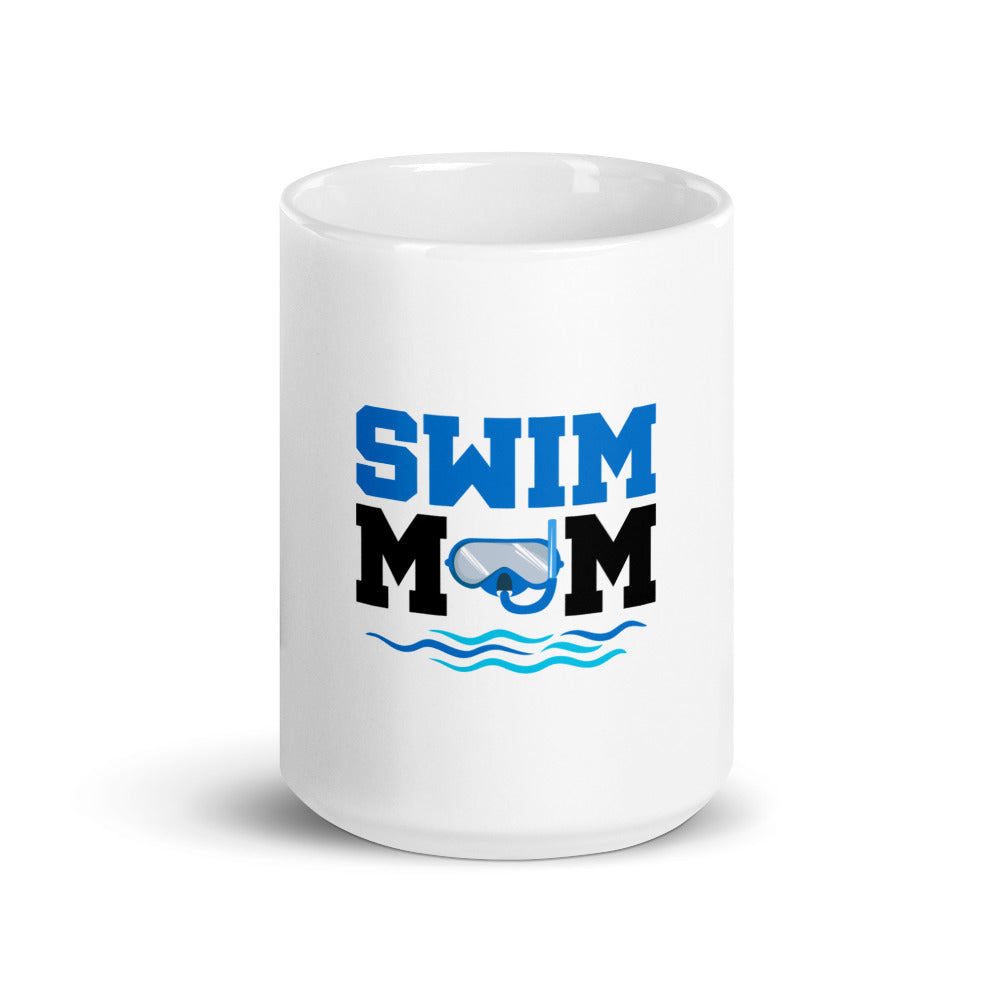 SWIM MOM - White glossy mug