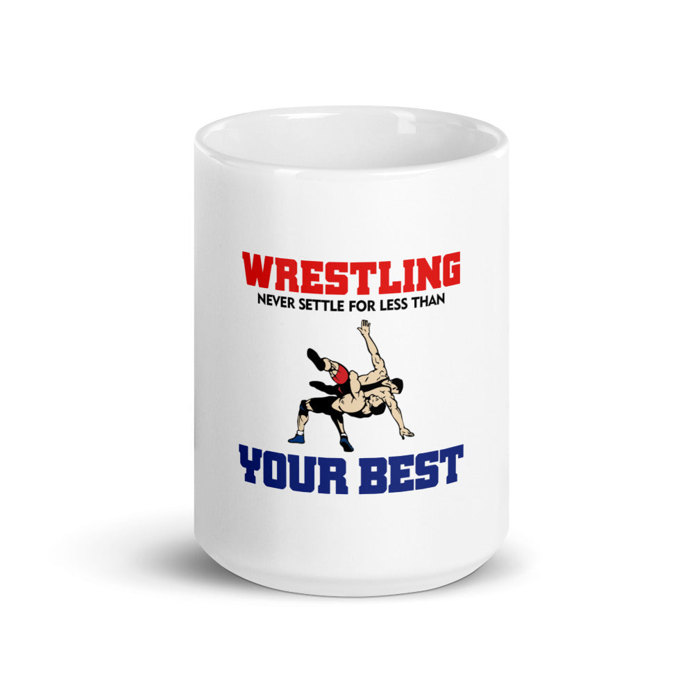 WRESTLING - White glossy mug