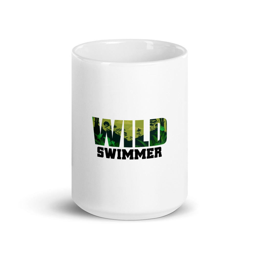 WILD SWIMMER - White glossy mug