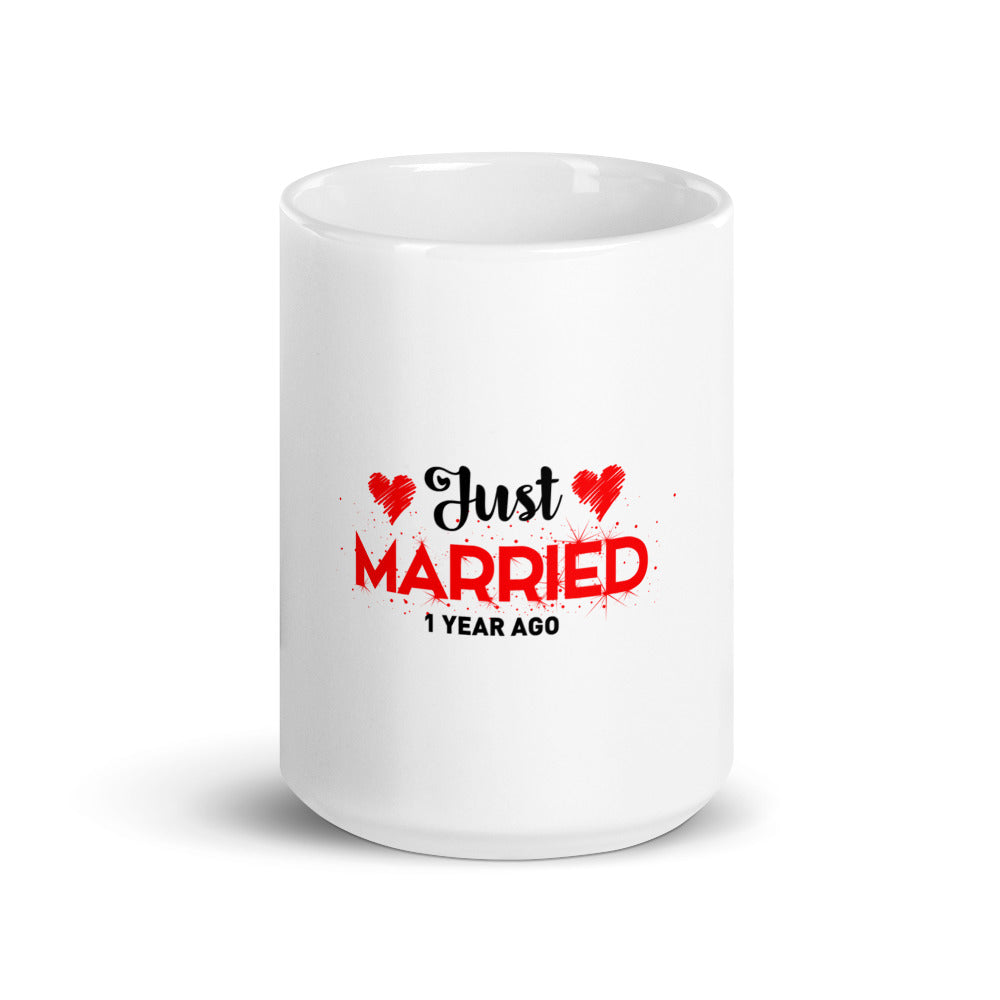 JUST MARRIED - White glossy mug