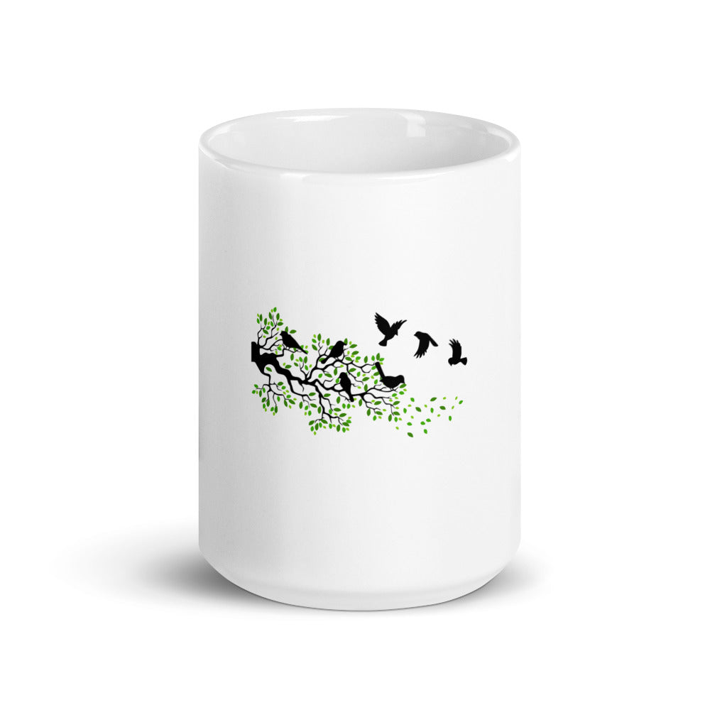 SPARROWS - White glossy mug