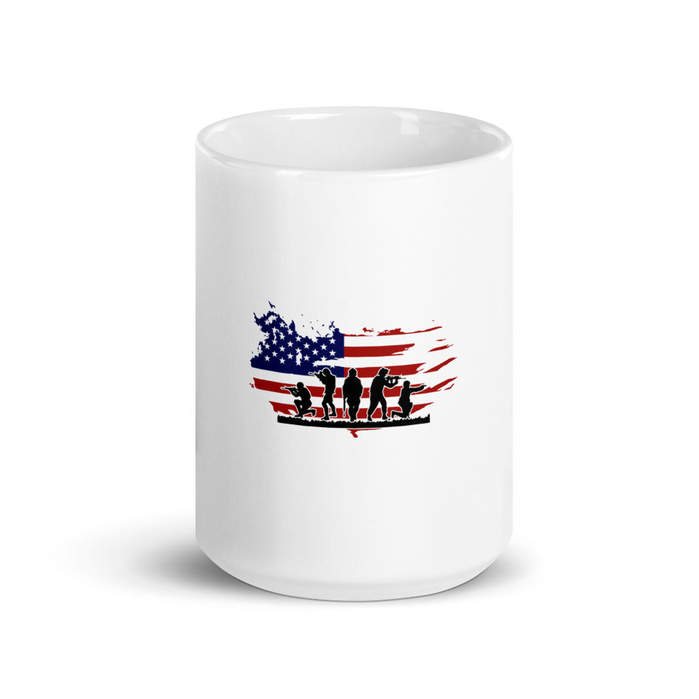 AMERICAN SOLDIERS - White glossy mug