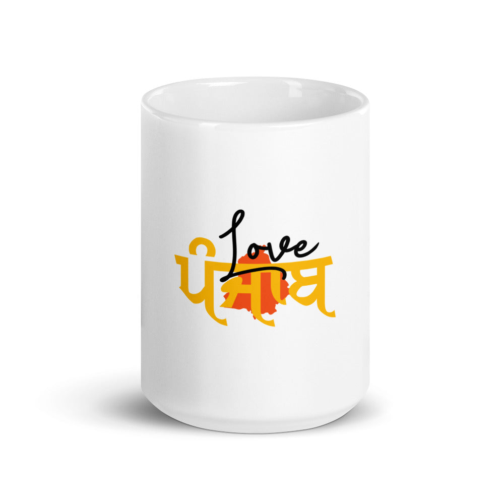 LOVE PUNJAB - White glossy mug