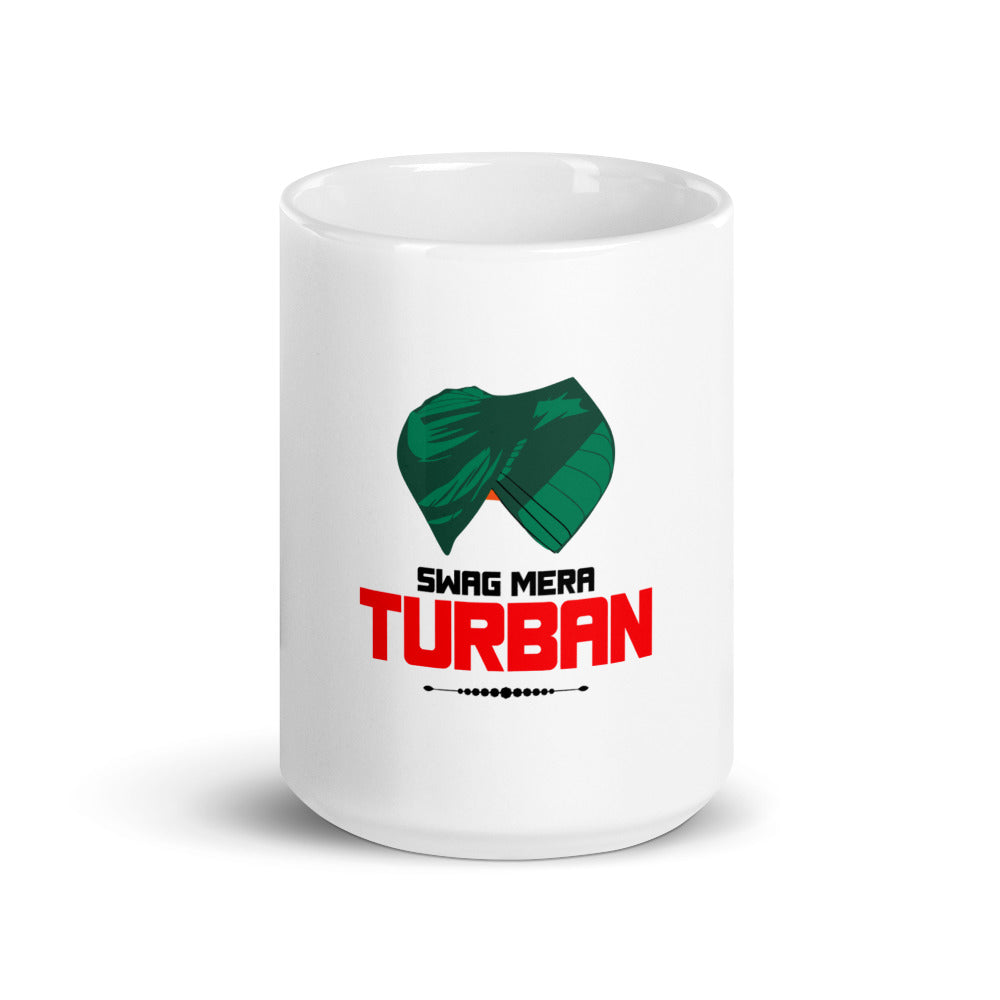 SWAG MERA TURBAN - White glossy mug