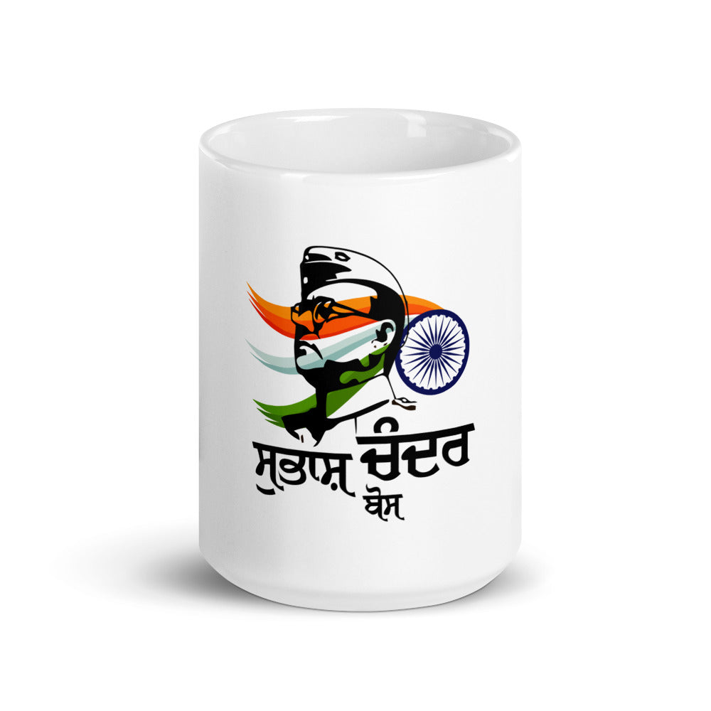 SUBHASH CHANDRA BOSE - White glossy mug