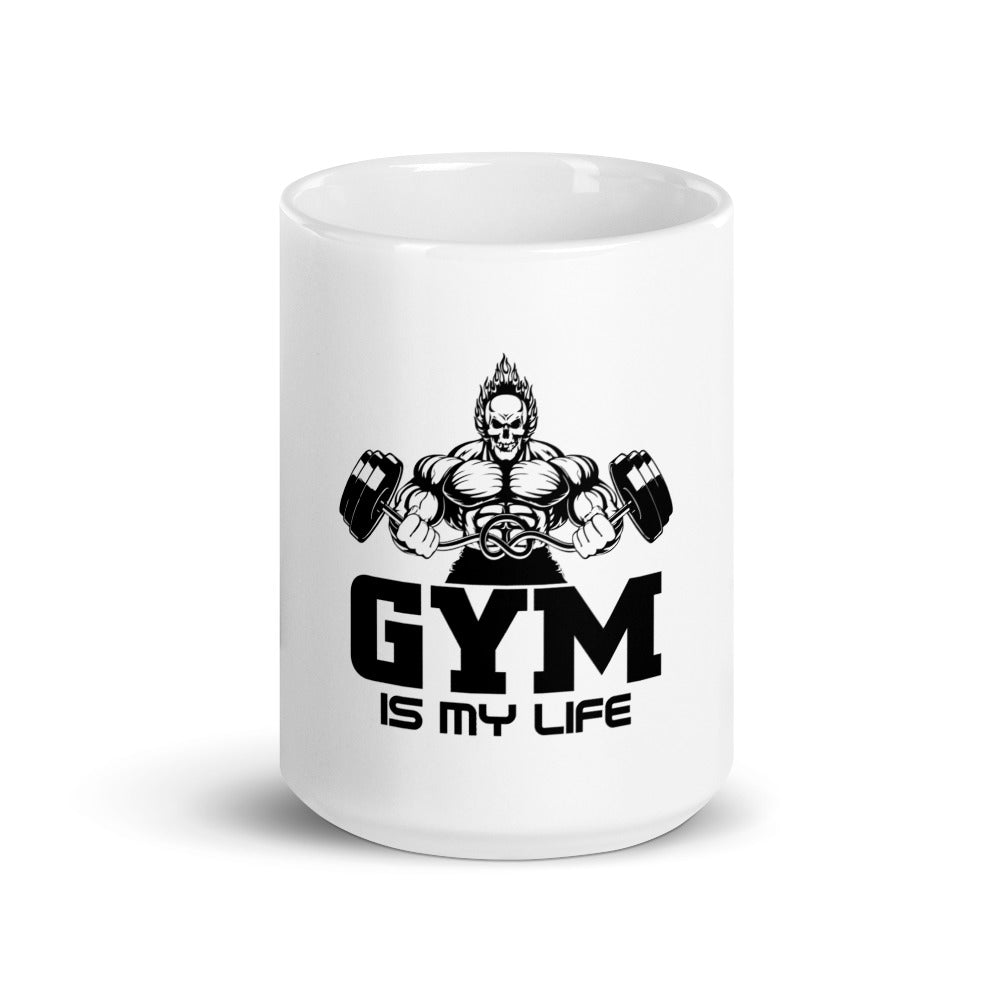 GYM IS MY LIFE - White glossy mug