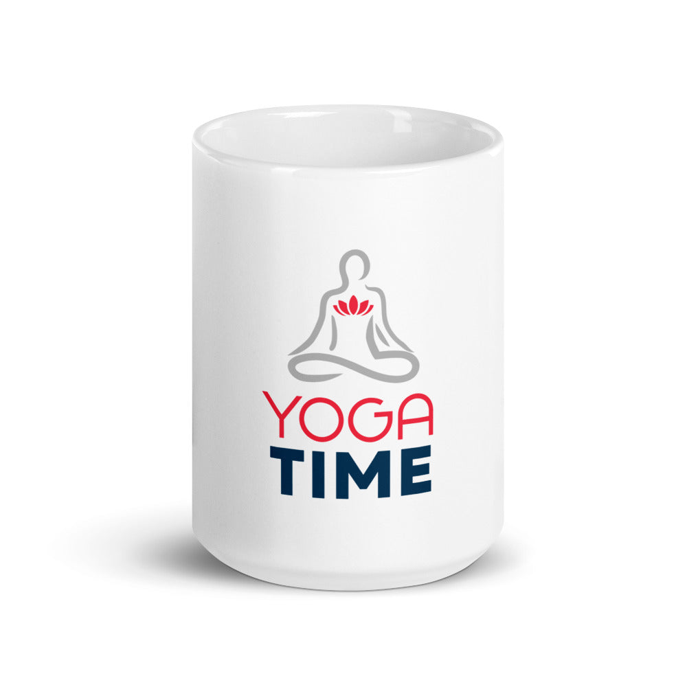YOGA TIME - White glossy mug