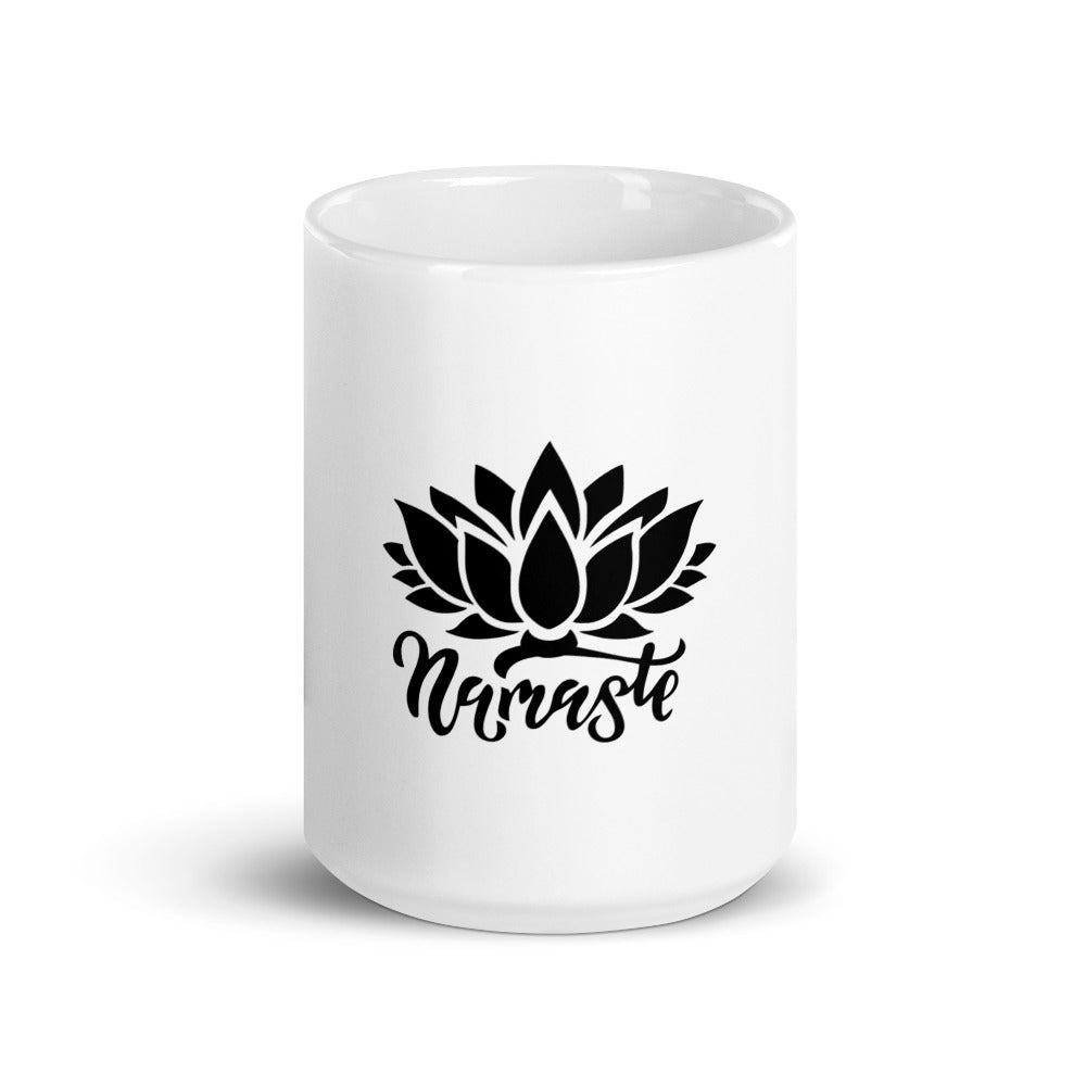 NAMASTE - White glossy mug
