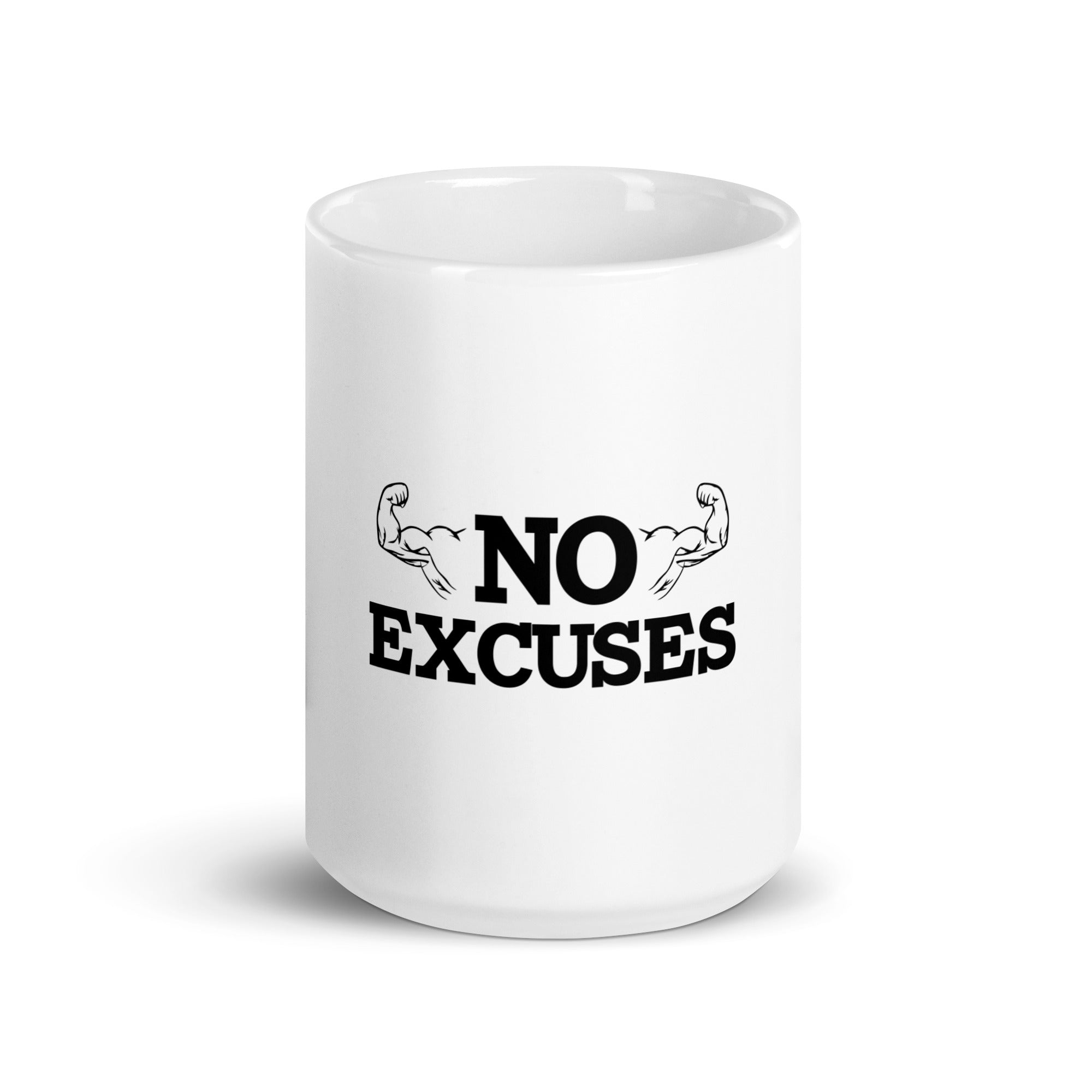 NO EXCUSES - White glossy mug
