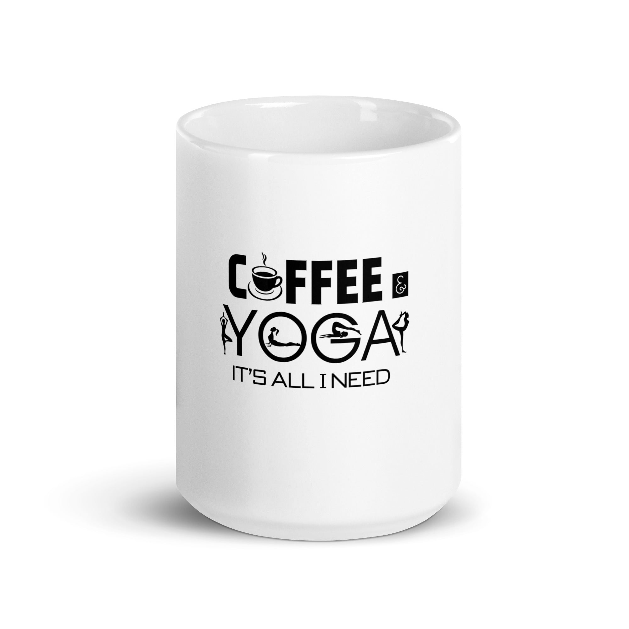 COFFEE YOGA IT'S ALL I NEED - White glossy mug