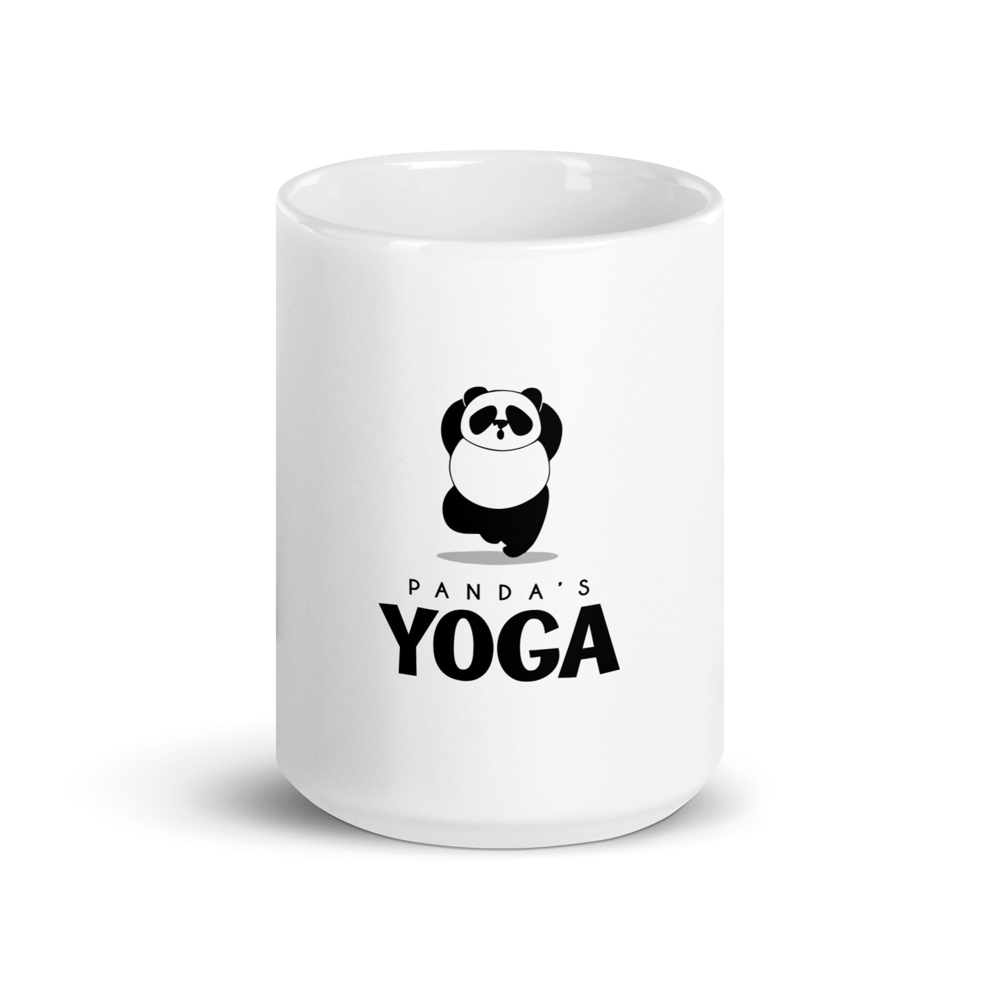 PANDA'S YOGA - White glossy mug