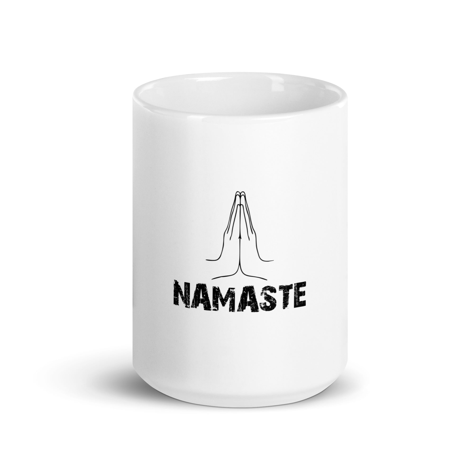 NAMASTE - White glossy mug