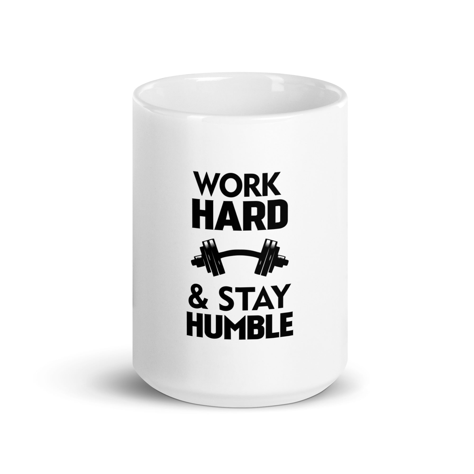 WORK HARD & STAY HUMBLE - White glossy mug