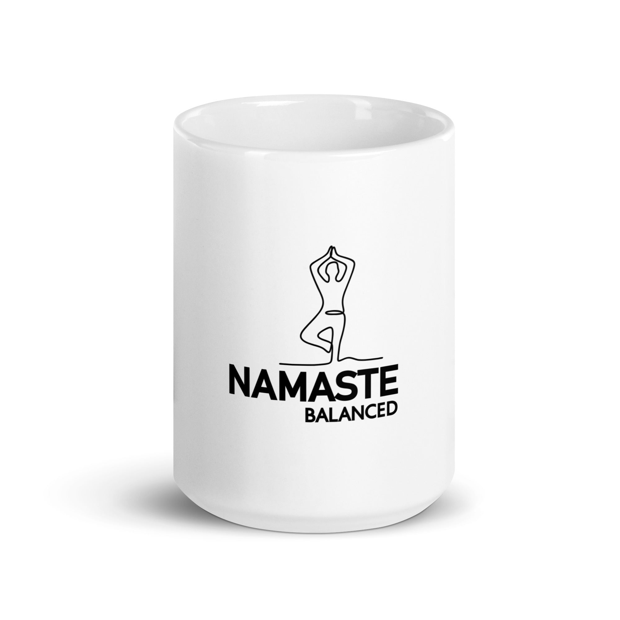 NAMASTE BALANCED - White glossy mug