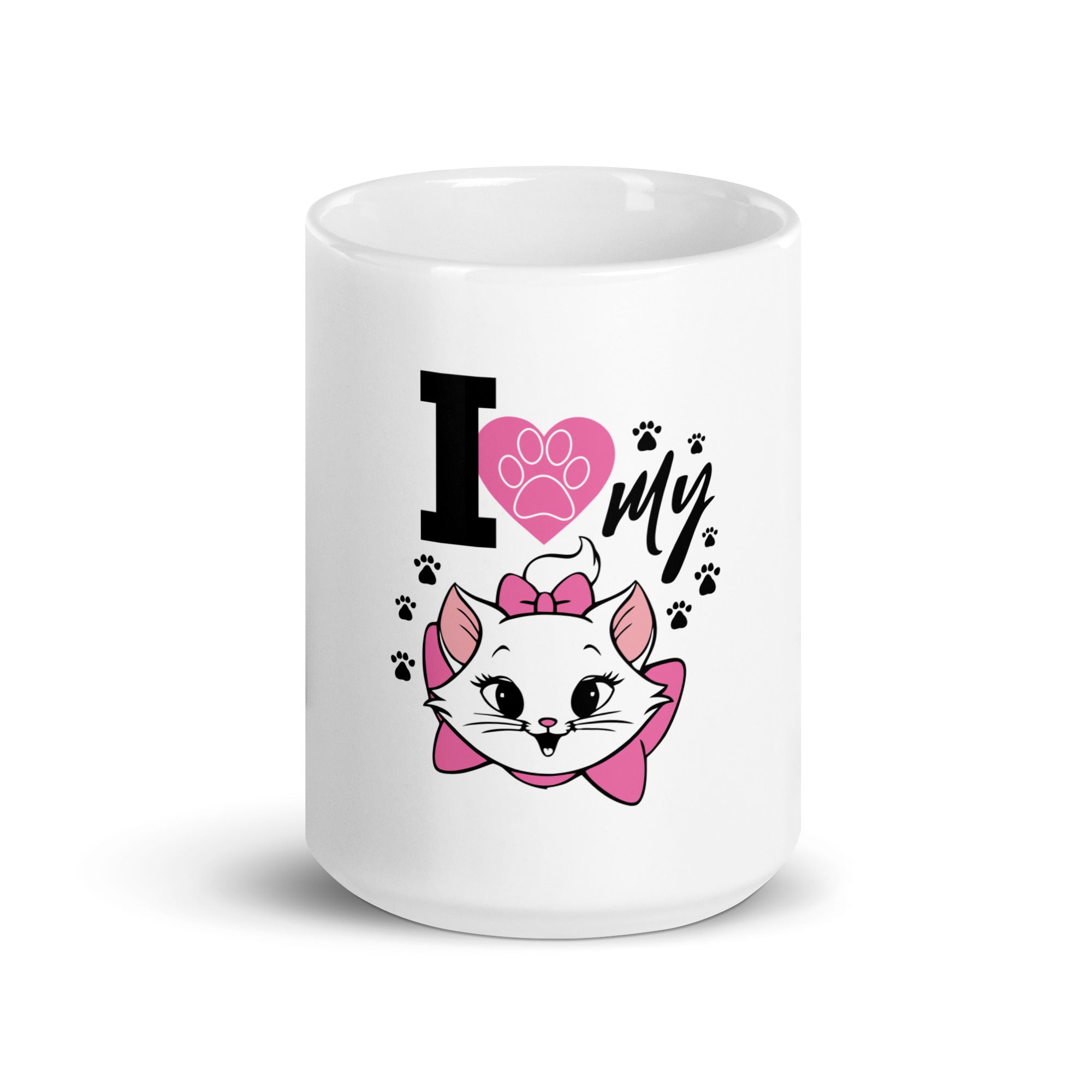 I LOVE MY CAT - White glossy mug