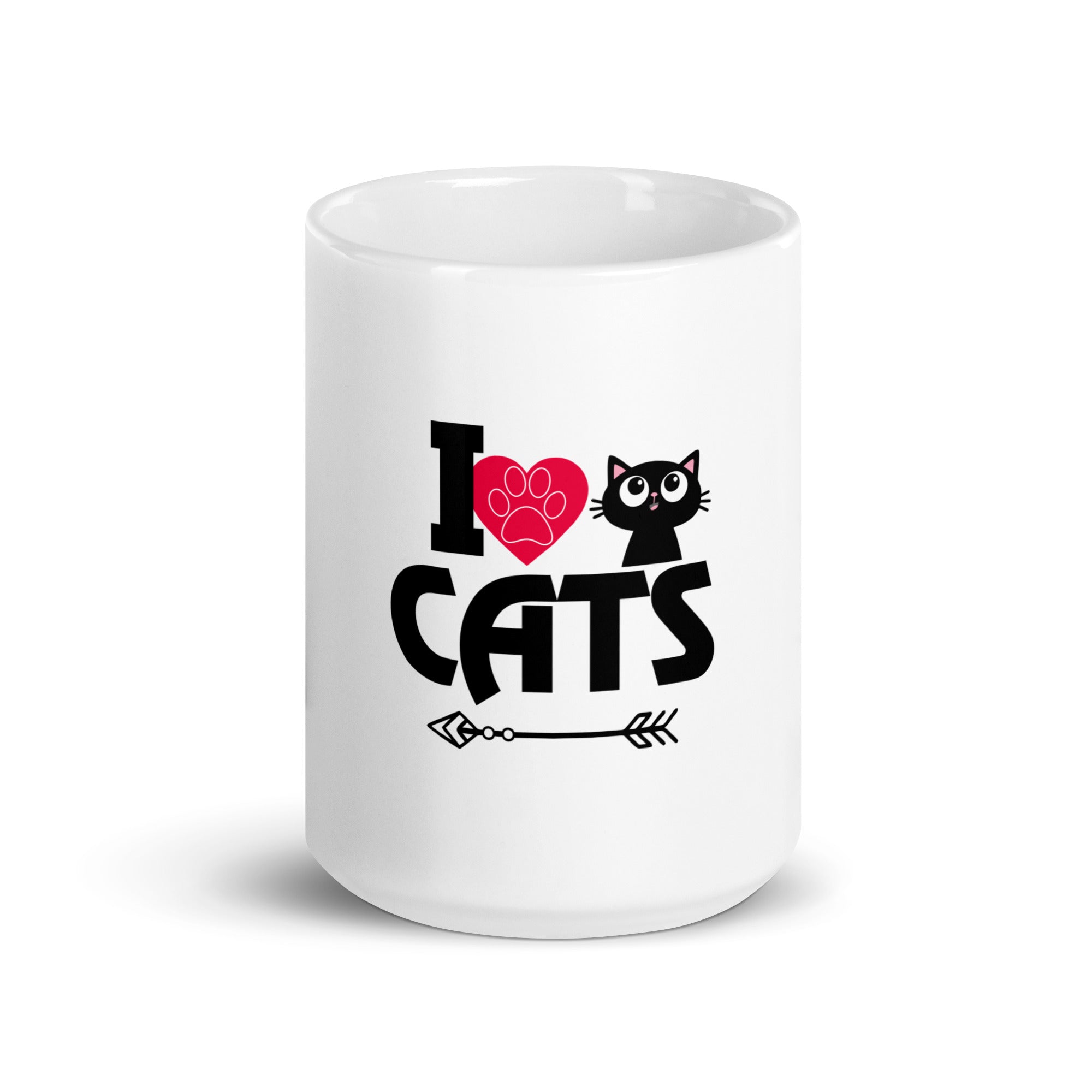 I LOVE CATS - White glossy mug