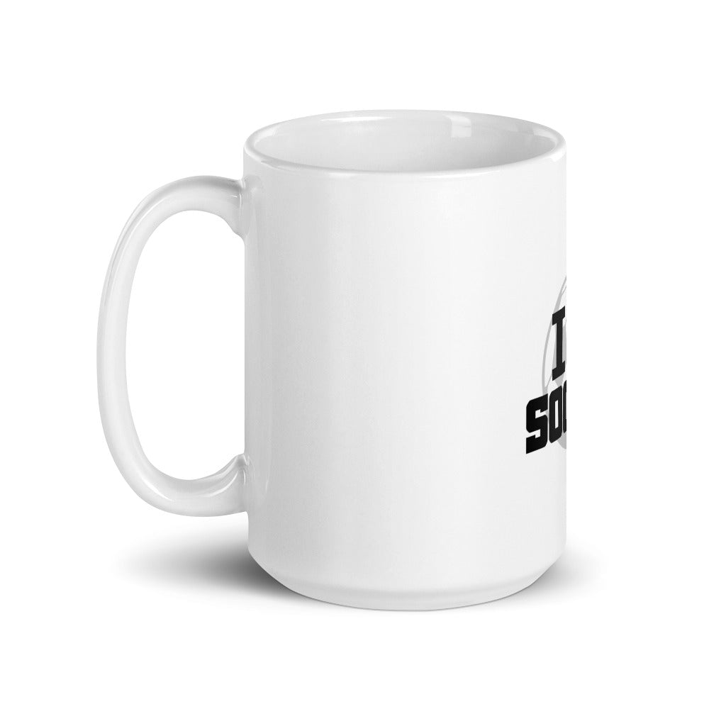 I LOVE SOCCER - White glossy mug