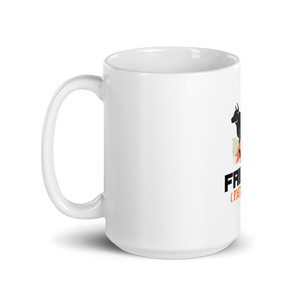 FRIENDS NOT FOOD - White glossy mug