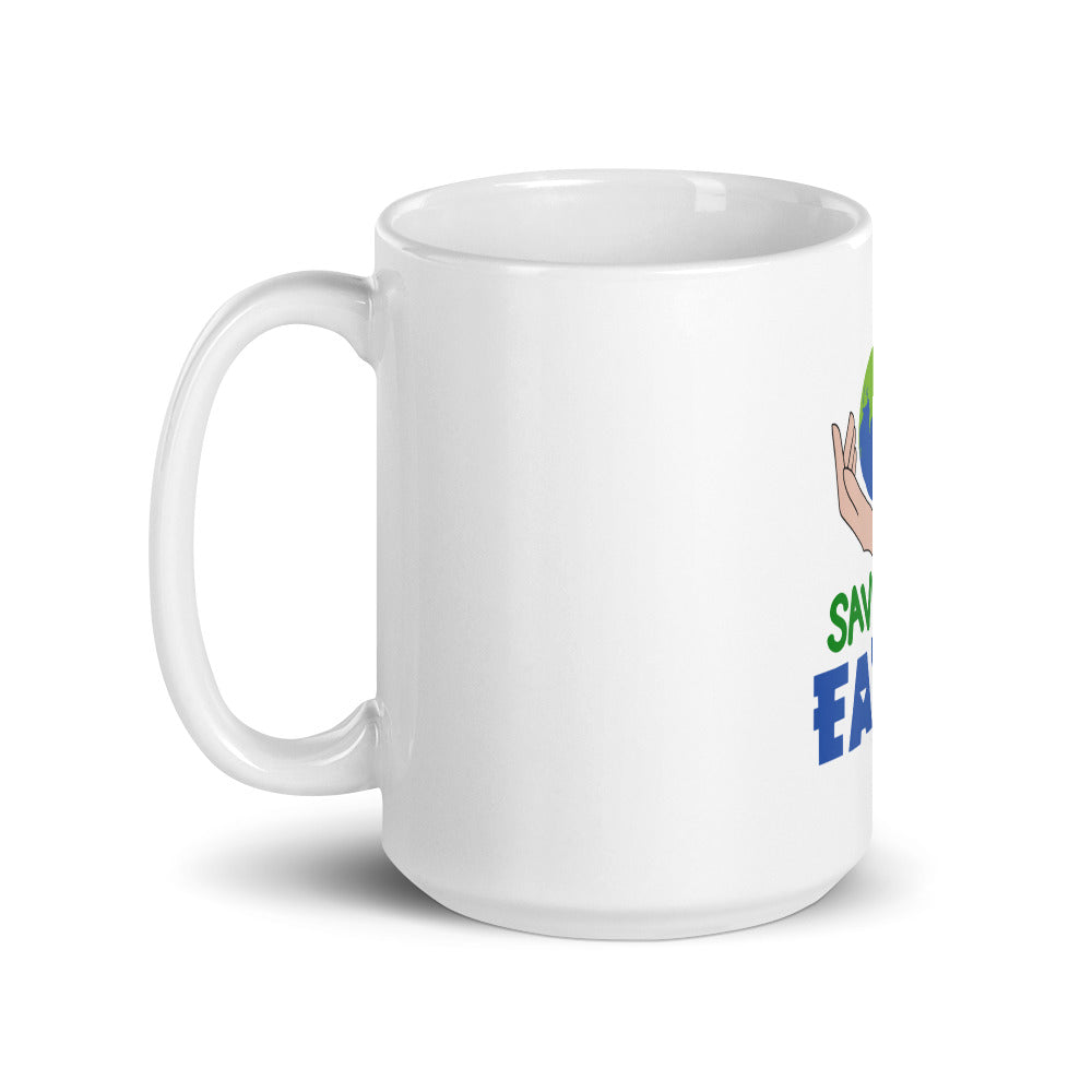 SAVE THE EARTH - White glossy mug