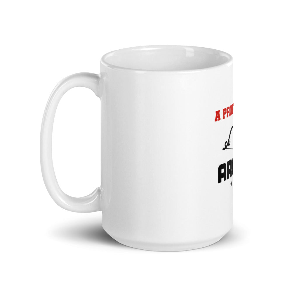 A PROFESSIONAL ARCHER - White glossy mug