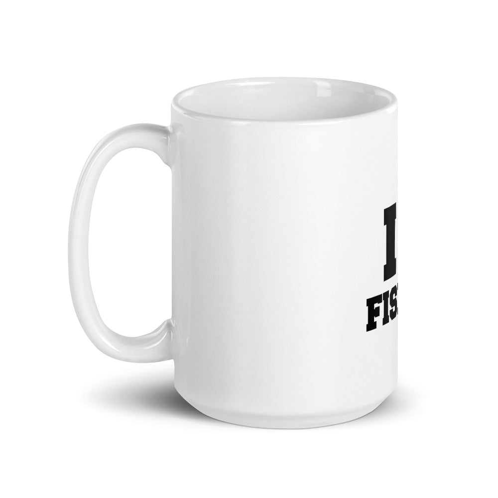 I LOVE FISHING - White glossy mug