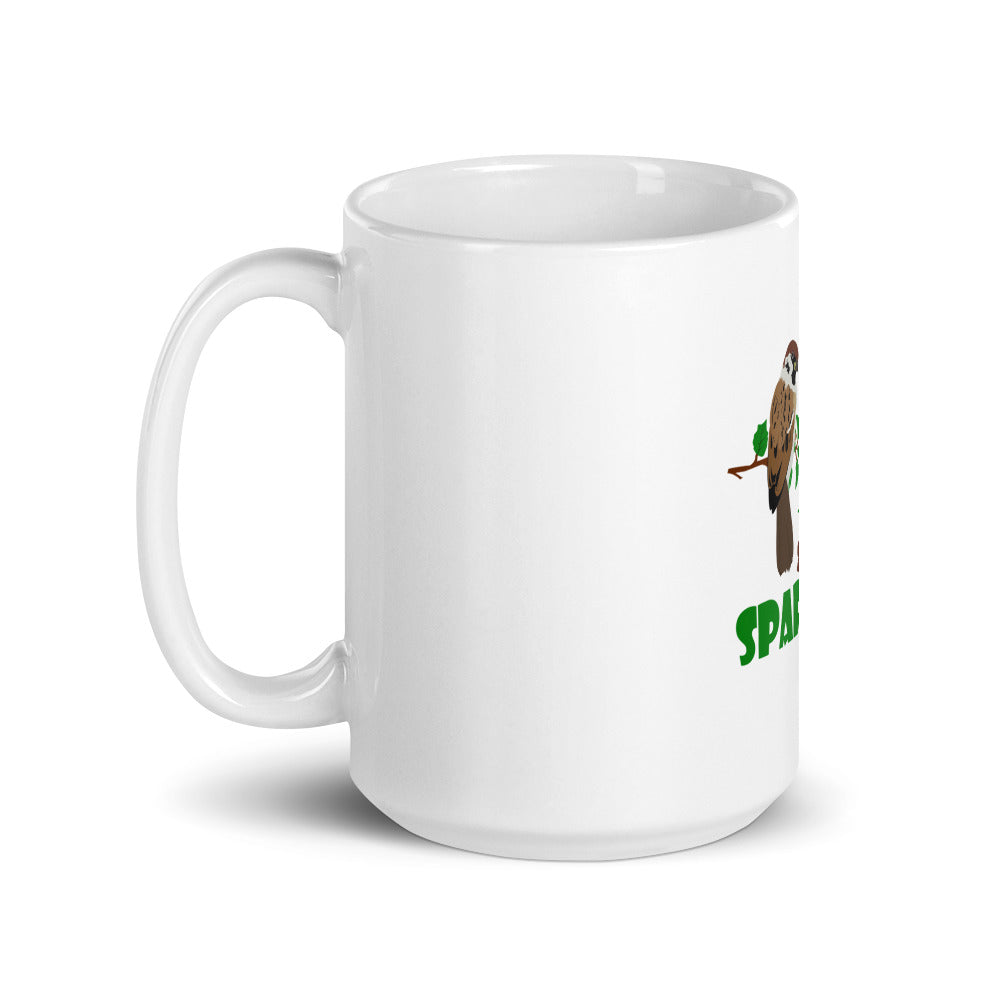 SAVE SPARROWS - White glossy mug