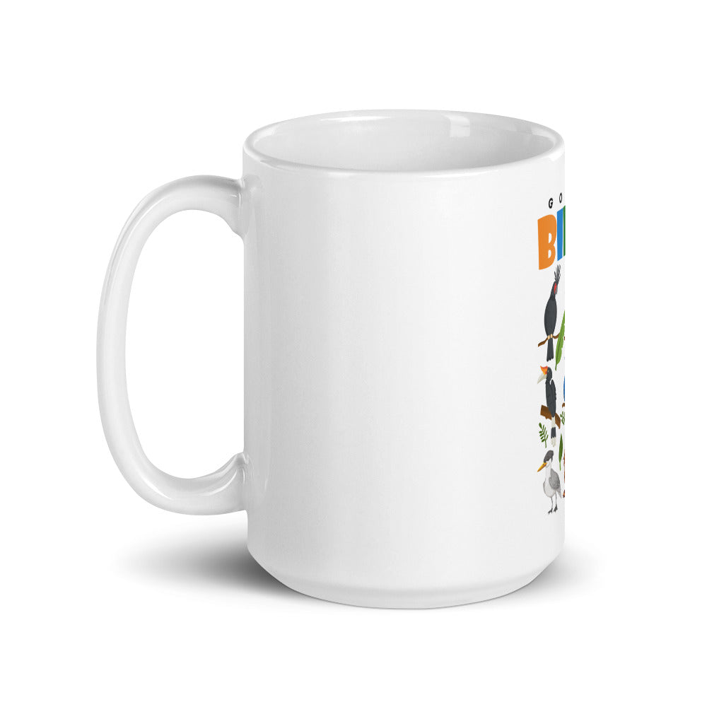 GOLDEN BIRDS - White glossy mug