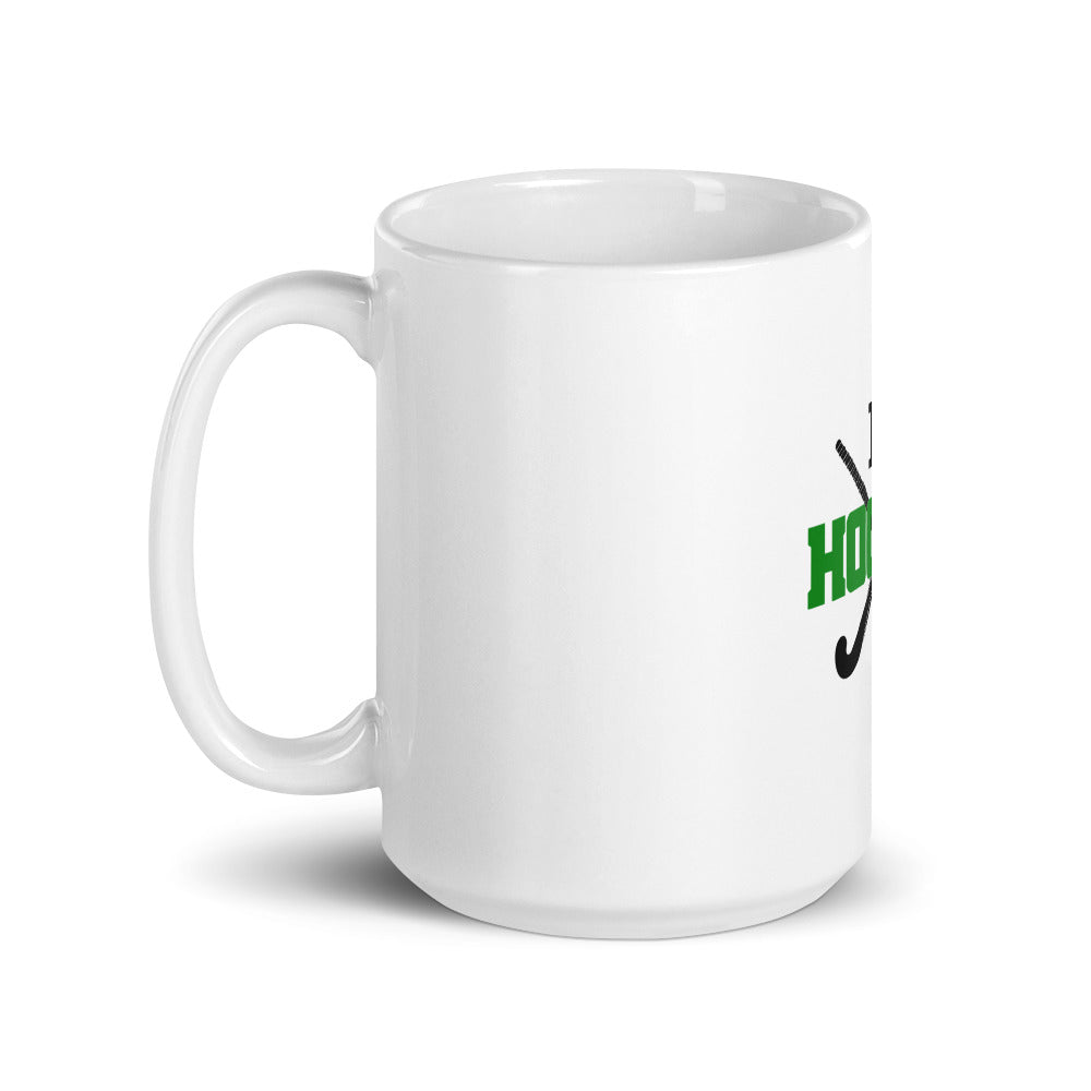 I LOVE HOCKEY - White glossy mug