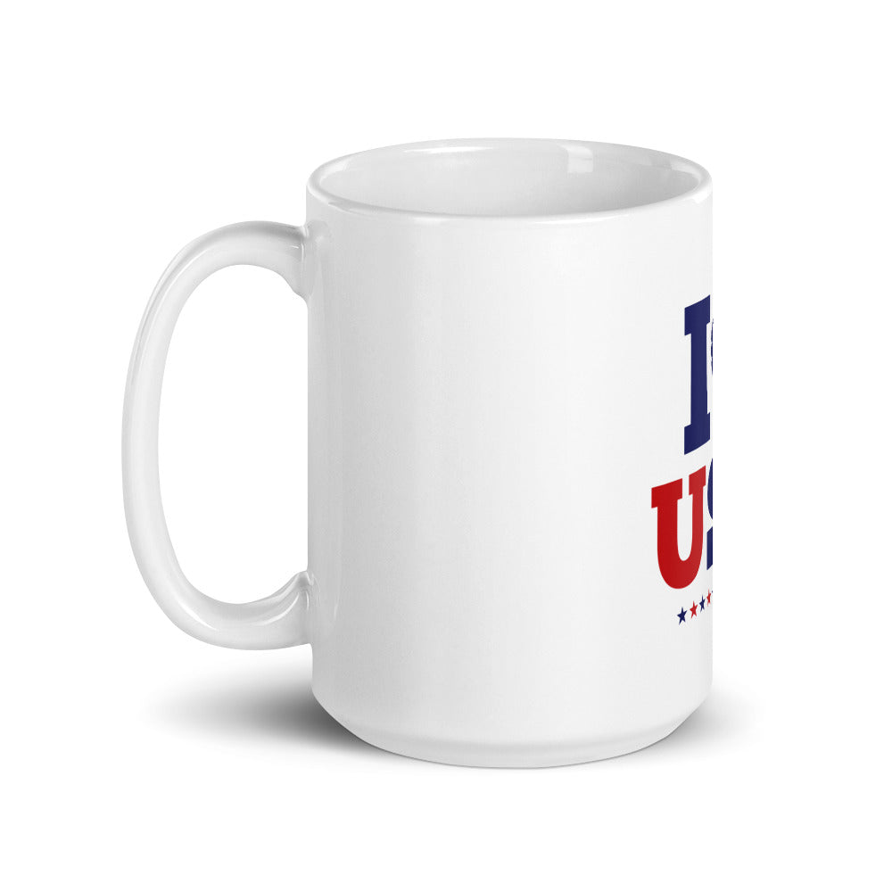 I LOVE USA - White glossy mug