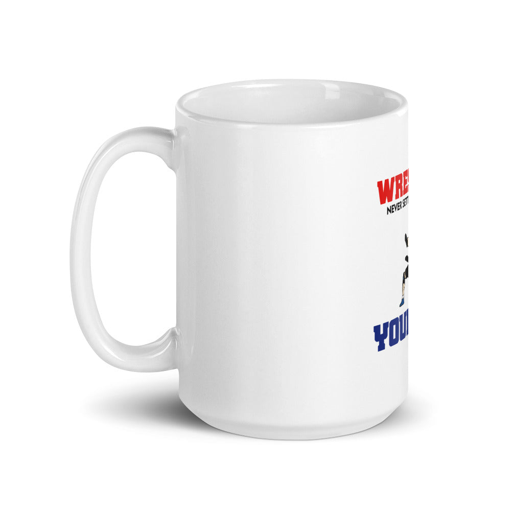 WRESTLING - White glossy mug